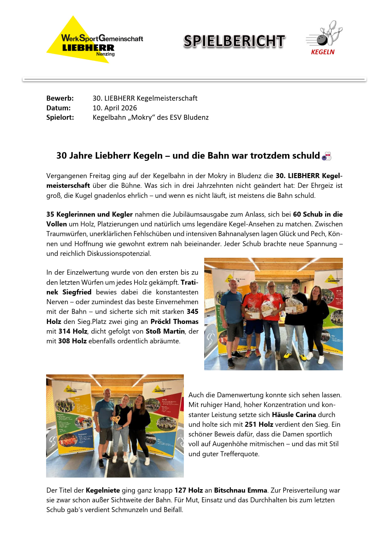 Bericht Kegelturnier 2026 1